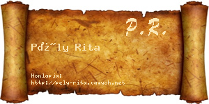 Pély Rita névjegykártya