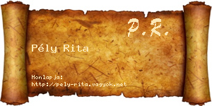 Pély Rita névjegykártya